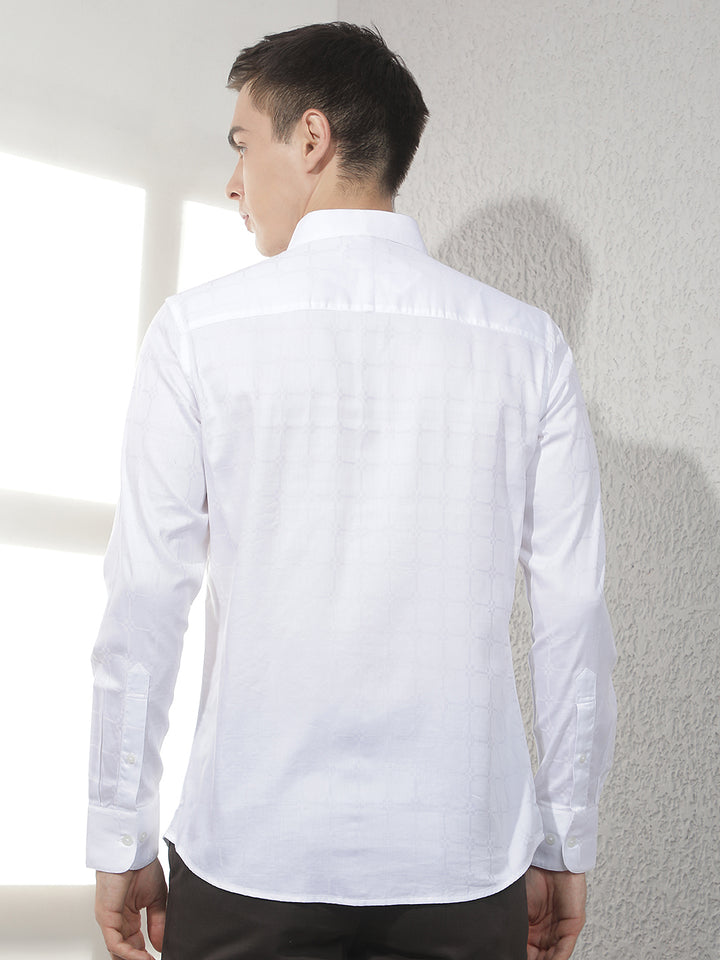Essential Pearl White Jacquard Shirt