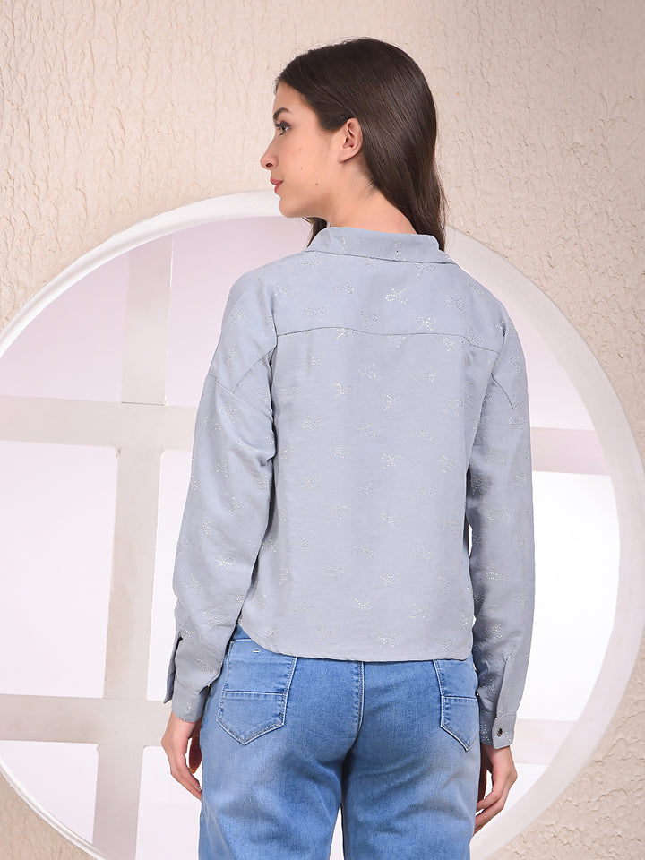 Grey Embellished Shirt