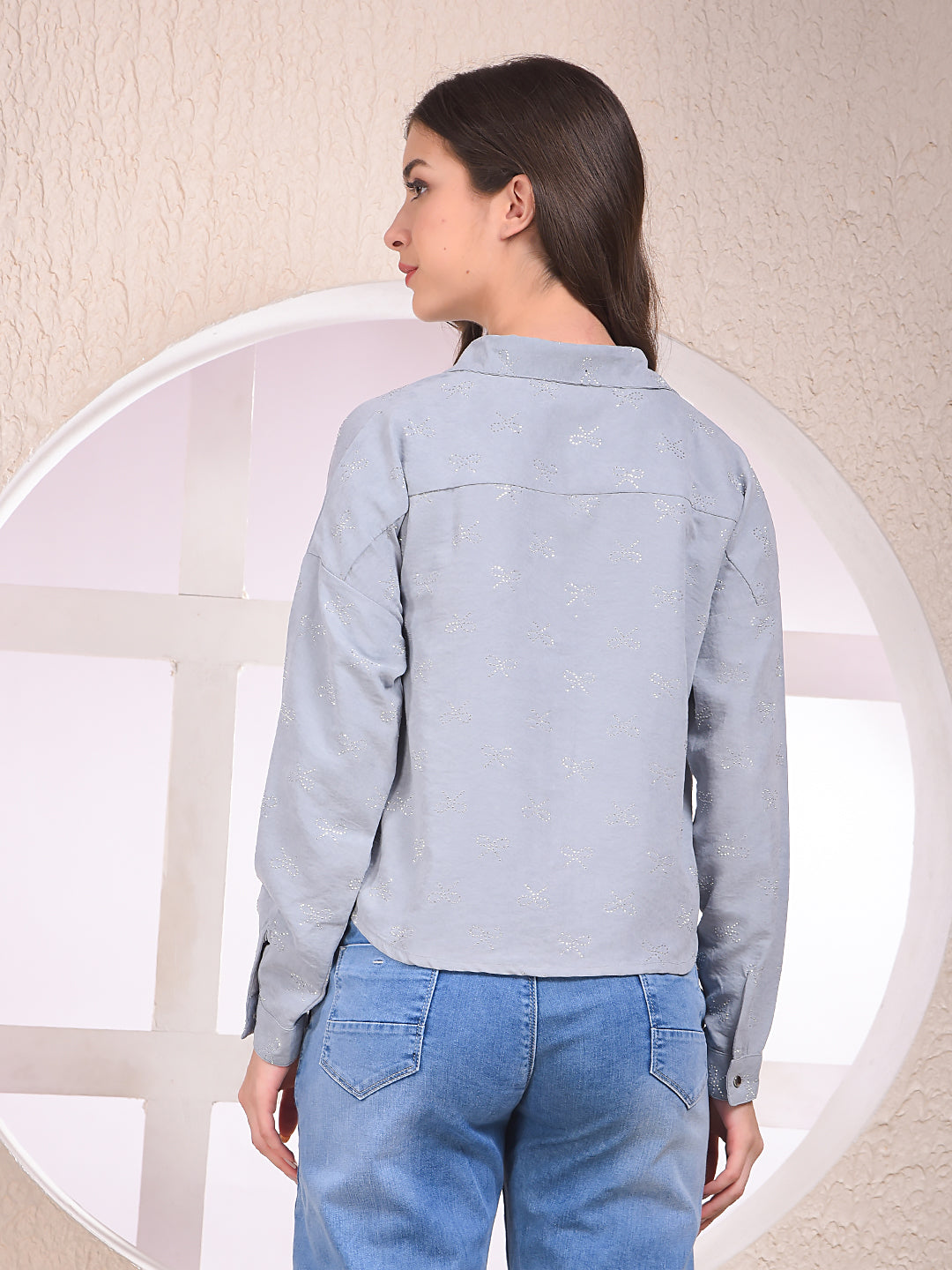 Grey Embellished Shirt
