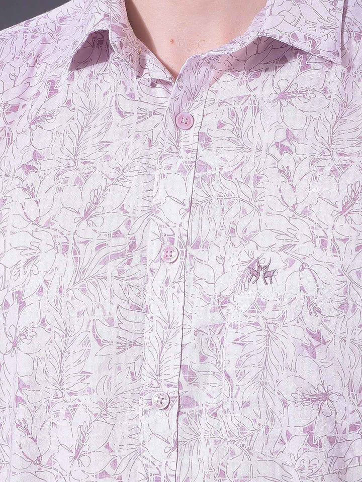 Pink Floral Print Shirt