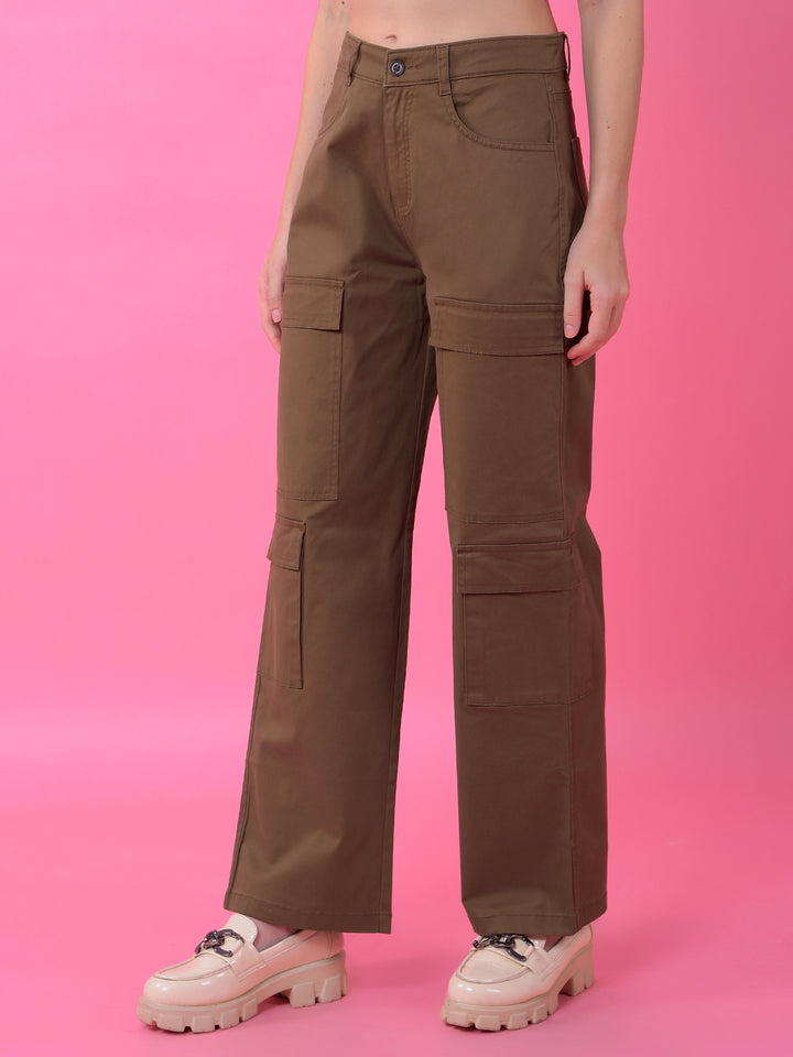 Brown Baggy Cargo Trousers