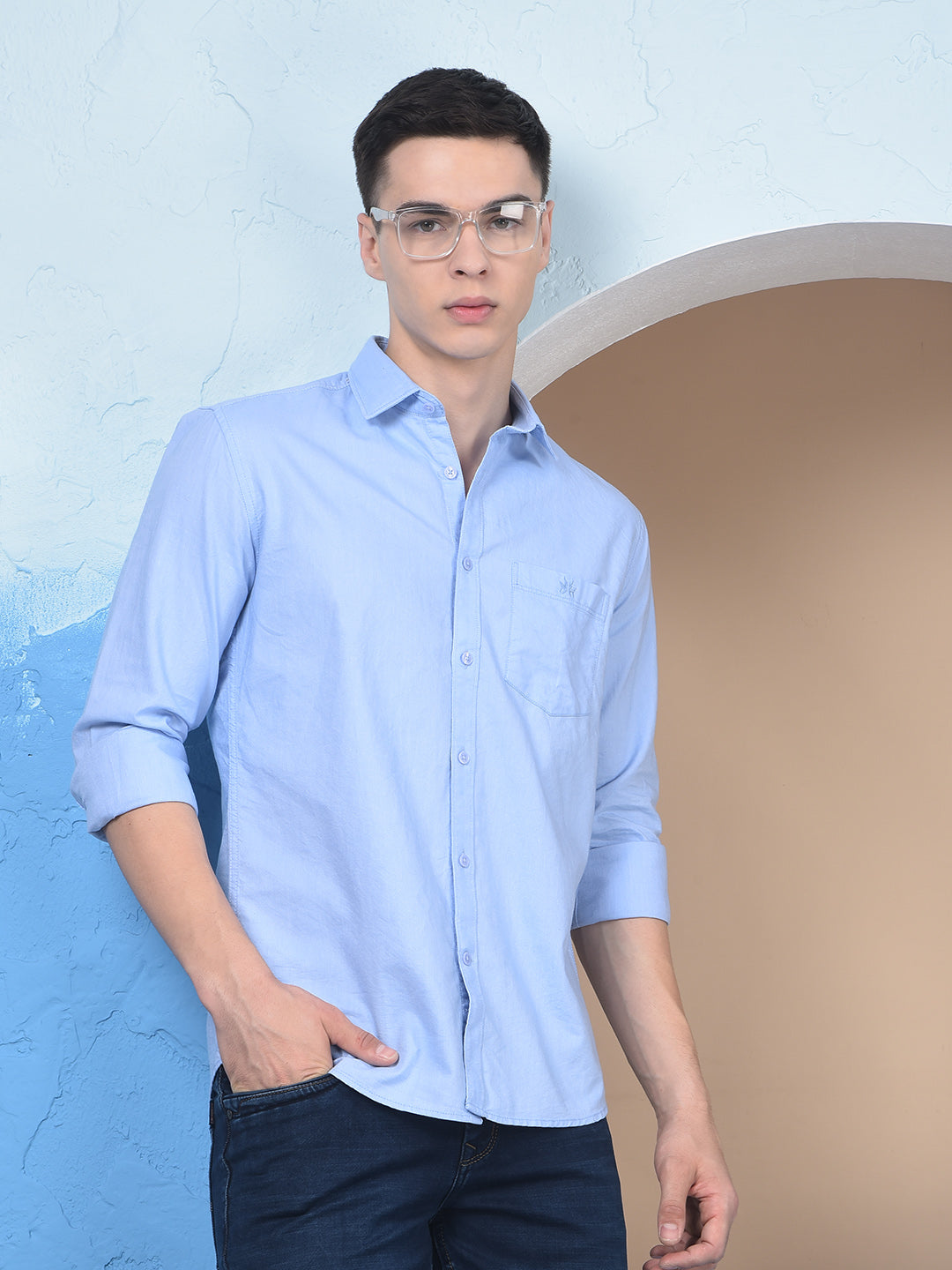 Fresh Aqua Casual Shirt