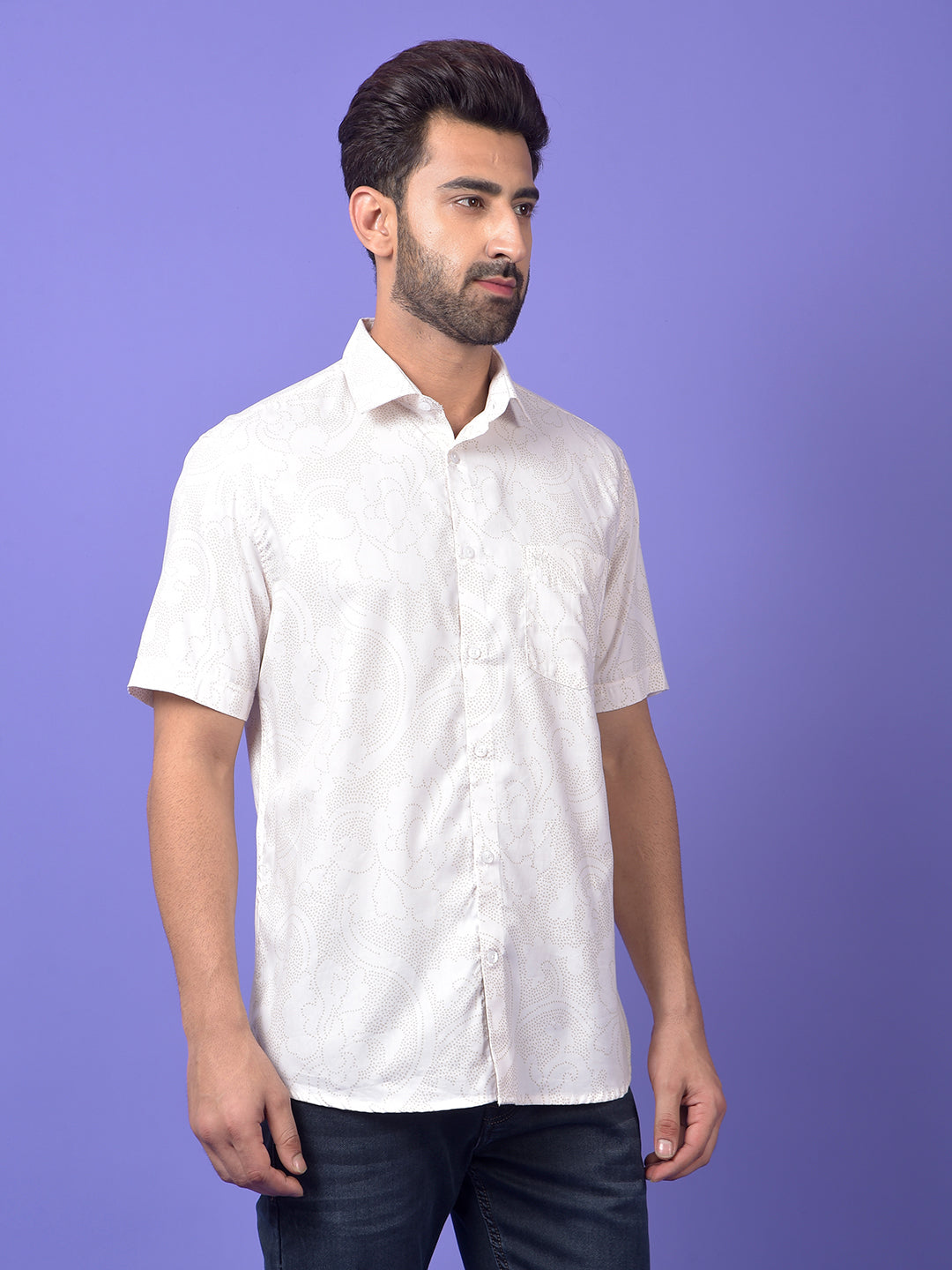 White Printed Shirt