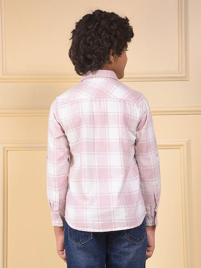 Pink Checked 100% Cotton Shirt