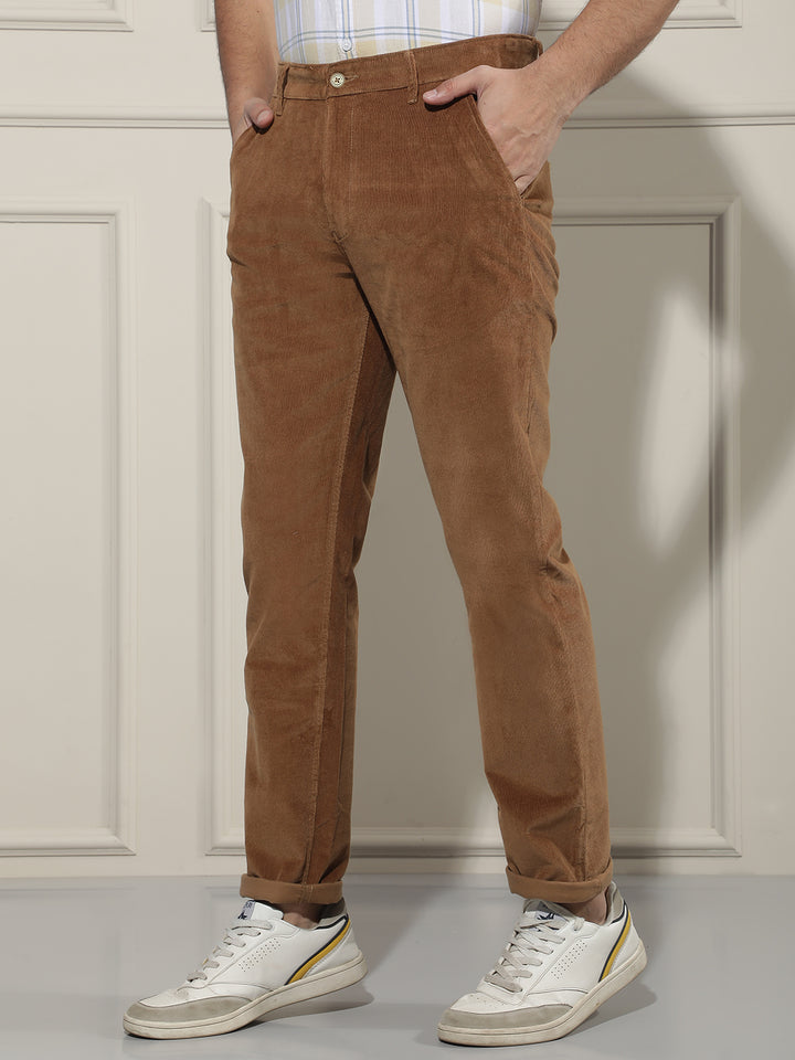 Sleek Mocha Brown Corduroy Trousers