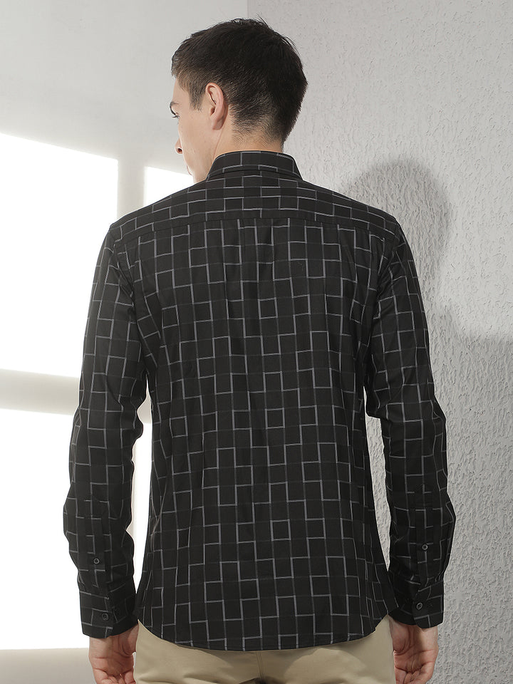 Black Checked 100% Cotton Shirt