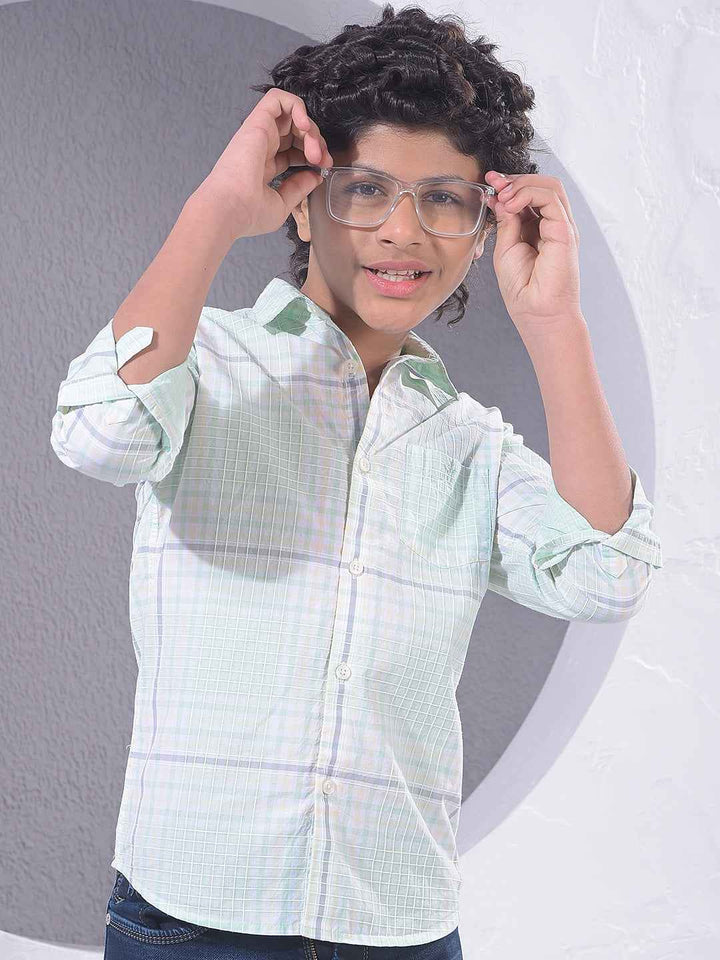 Green Checked 100% Cotton Shirt