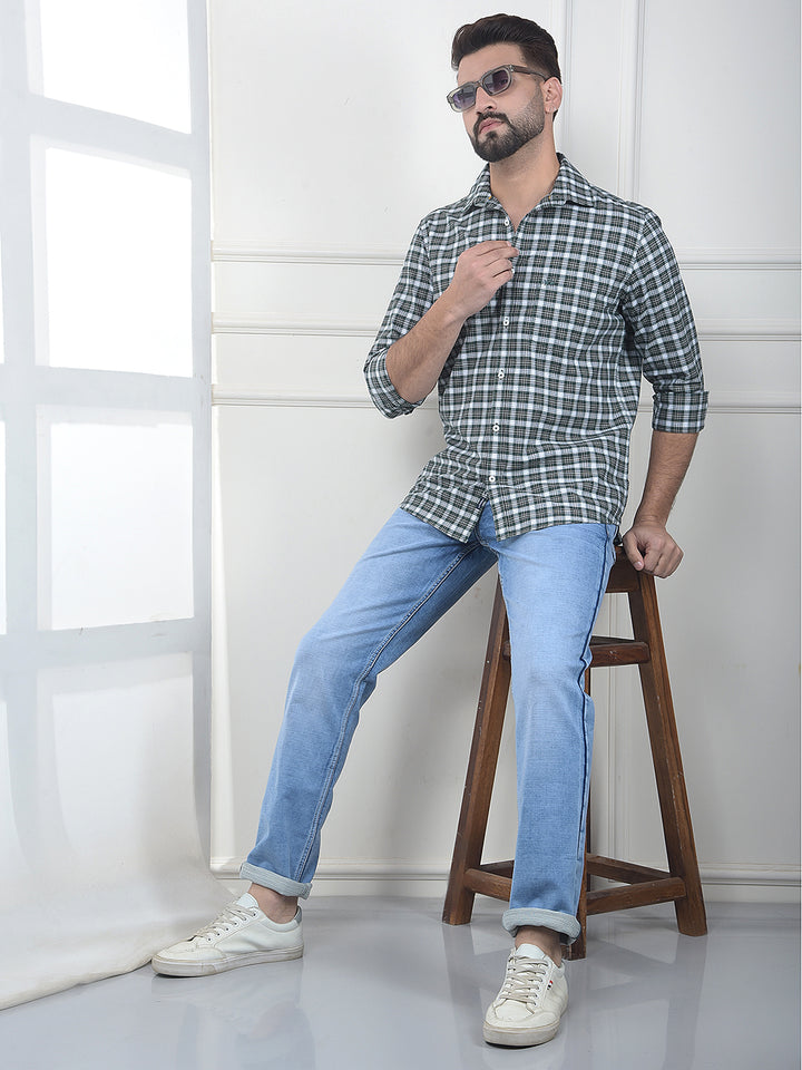 Ignite Forest Checked 100% Cotton Shirt