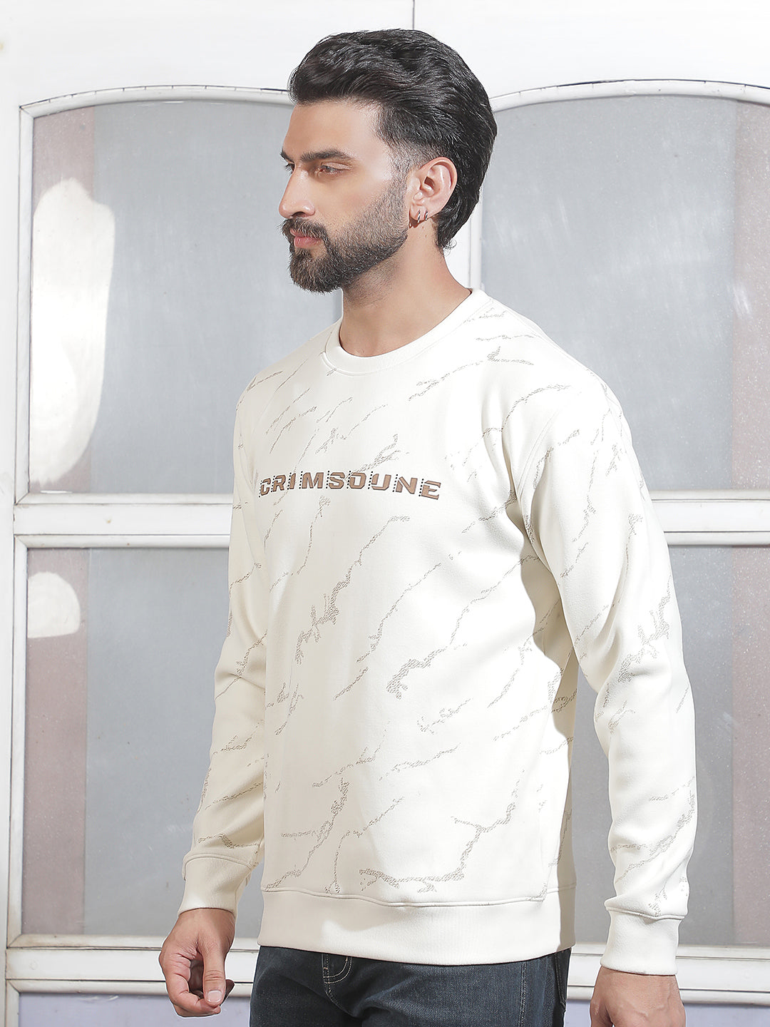 White Graphic Print Sweatshirt