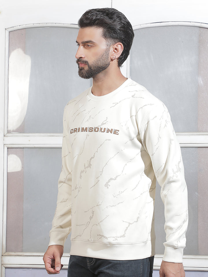 White Graphic Print Sweatshirt