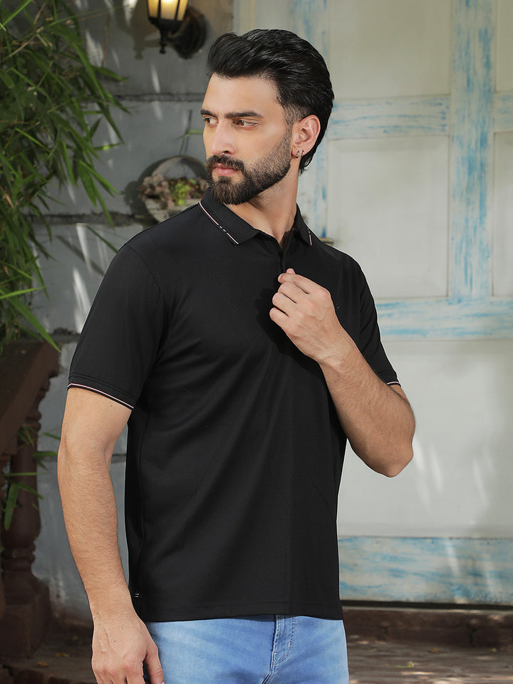 Black Polo Neck T-Shirt