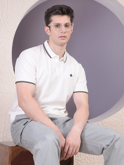 White Polo-Neck T-Shirt