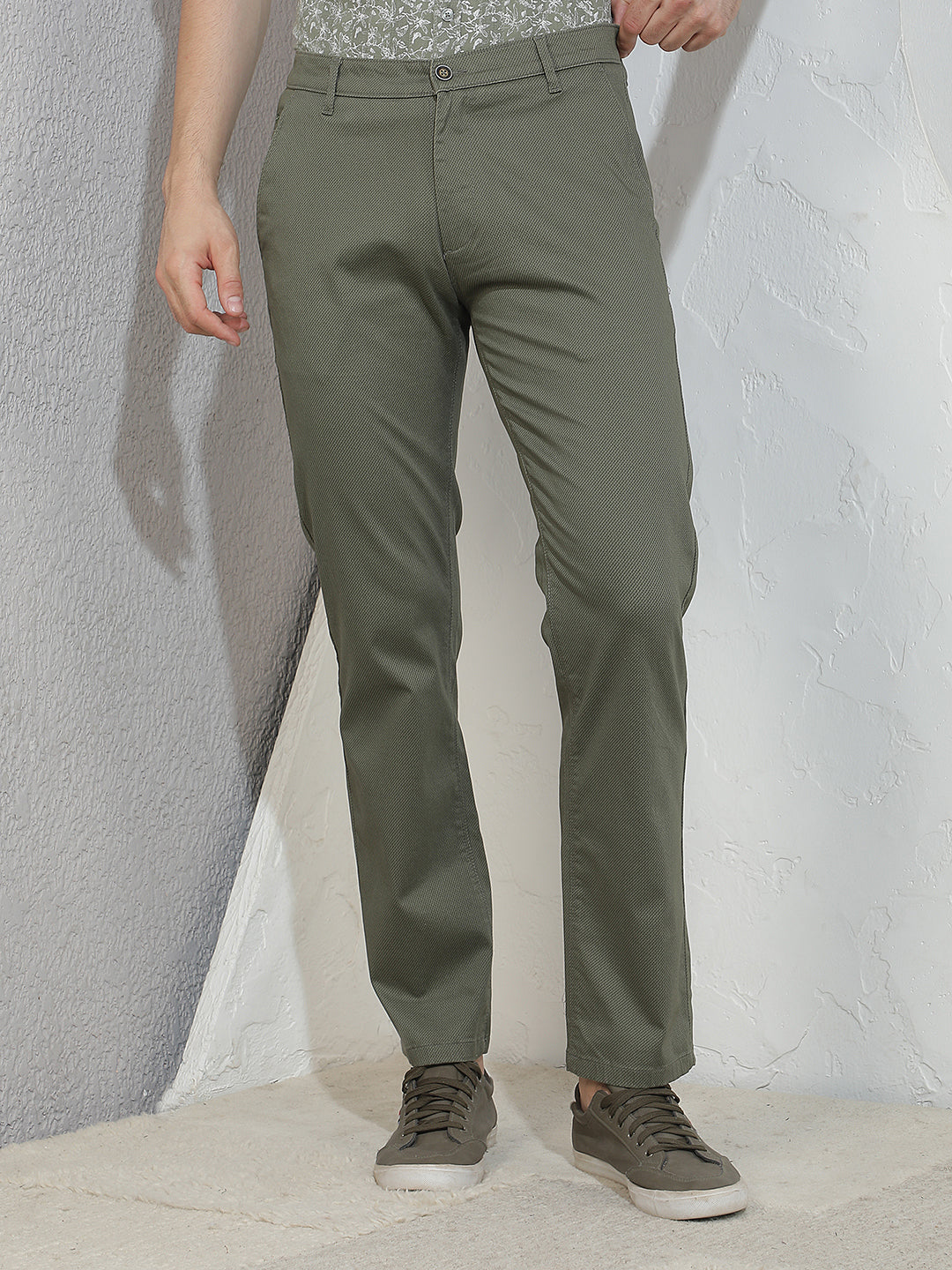 Signature Moss Olive Straight Trousers
