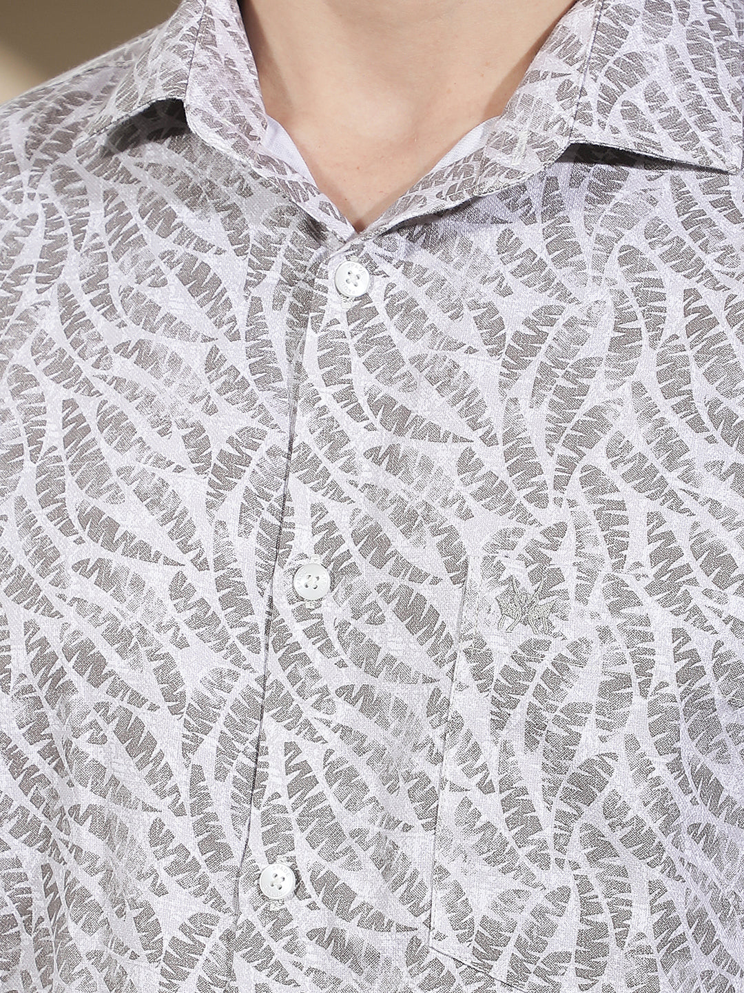 Grey Floral Print Shirt