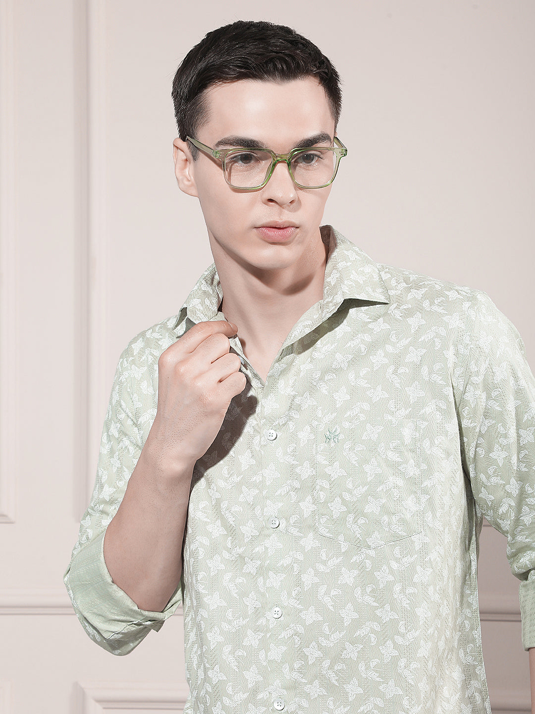 Green Floral Print Shirt