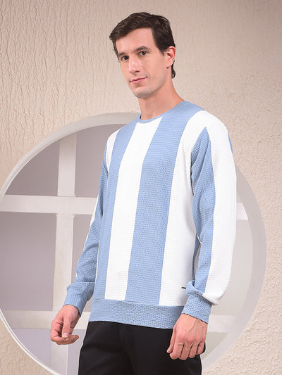 Blue Vertical Stripes Sweatshirt