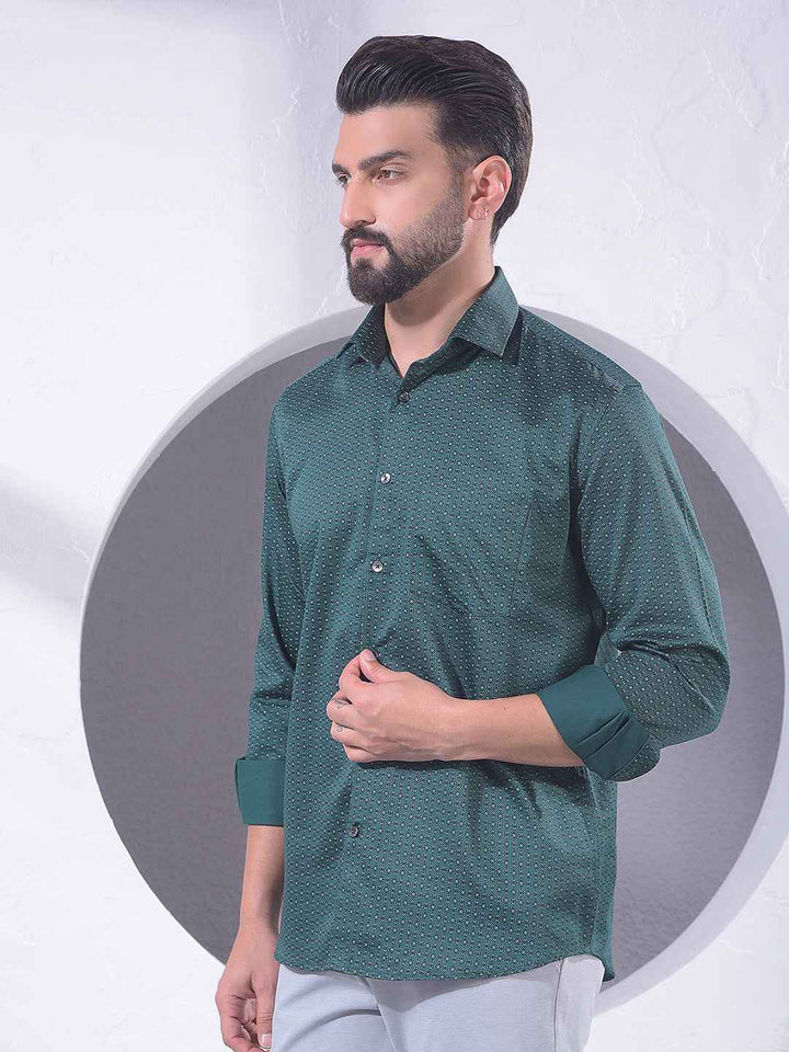 Green Abstract Print Shirt