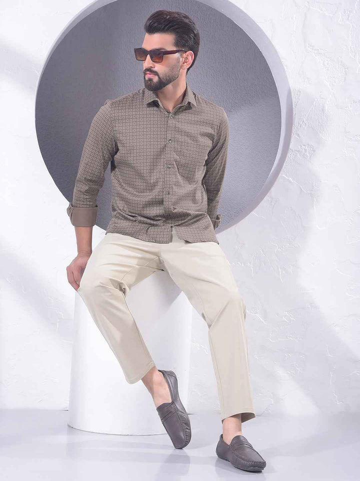 Brown Floral Print Shirt