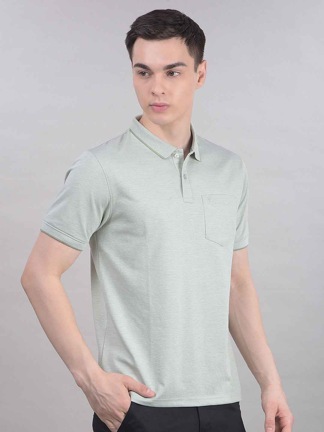 Grey Polo Neck T-Shirt