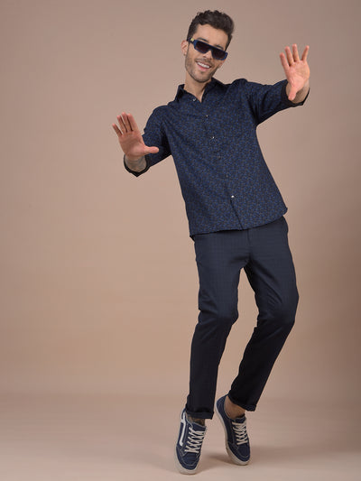 Blue Printed Shirt