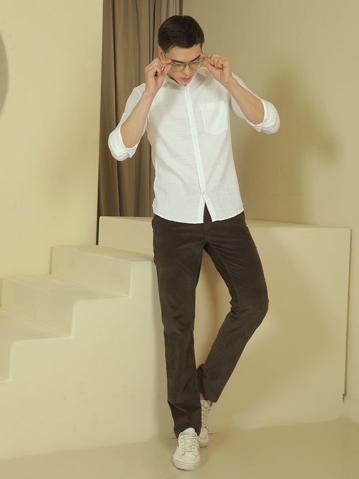 Olive Straight Corduroy Trousers