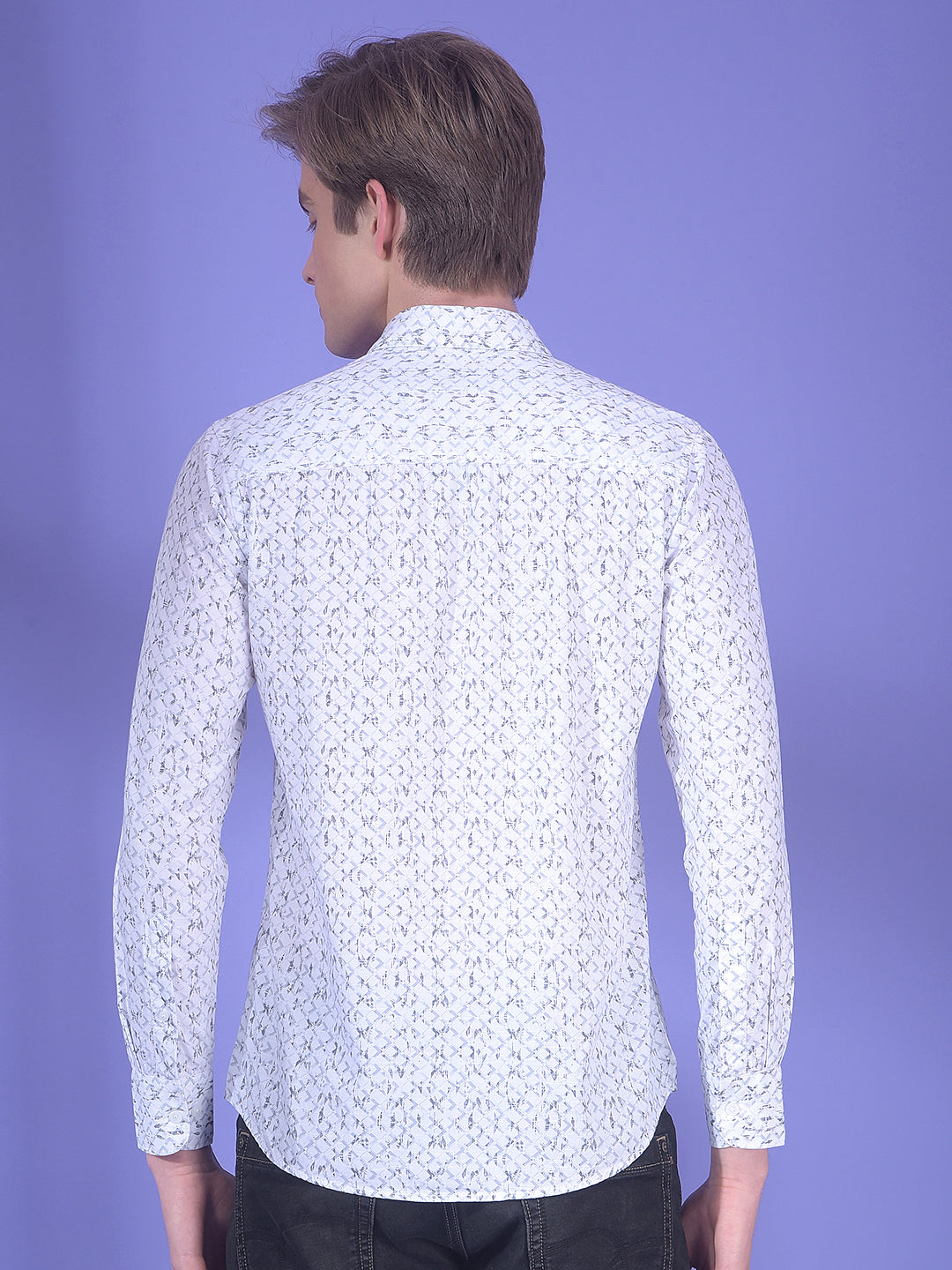 Fluid White Printed Shirt