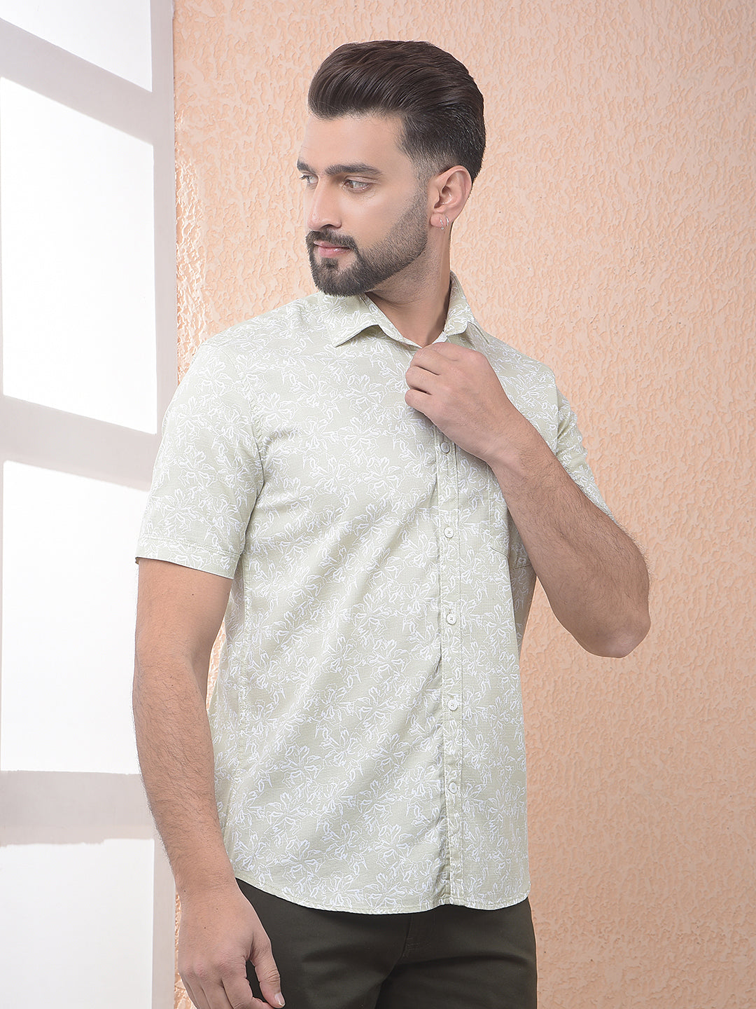 Green Floral Print Shirt