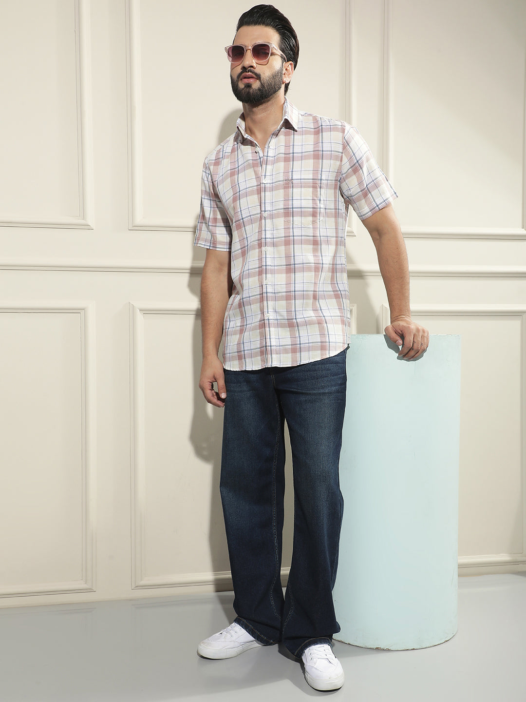 Multi-Color Checked Linen Shirt