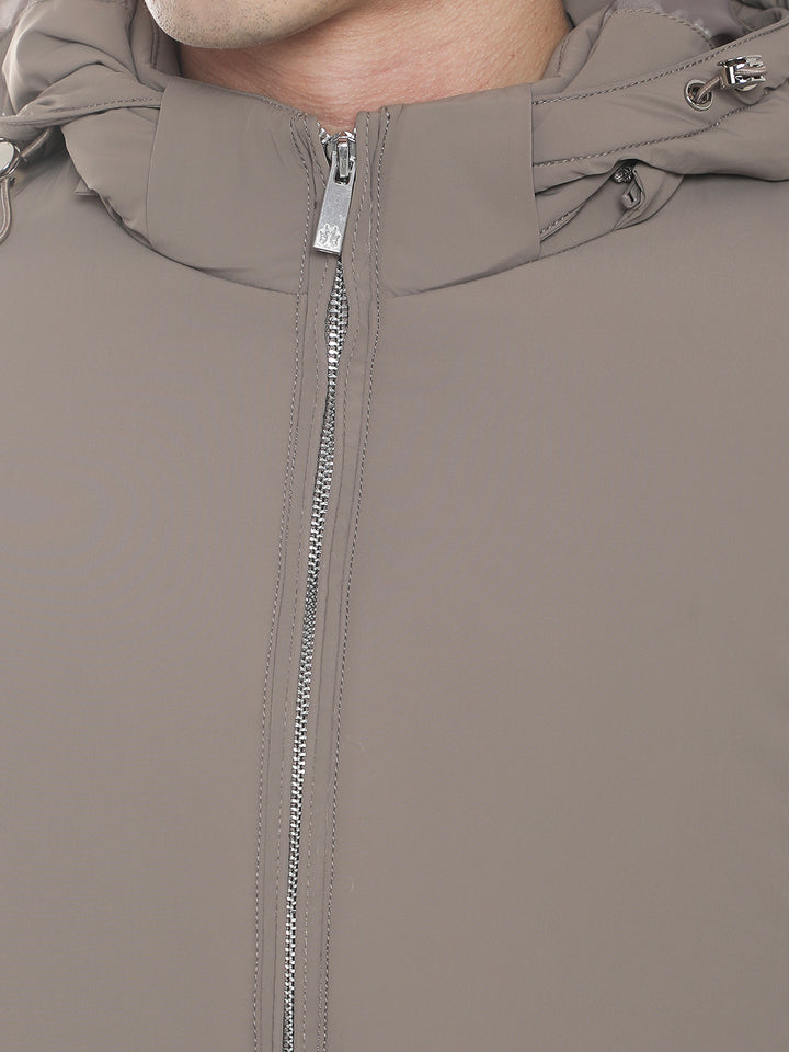 Khaki Padded Hooded Jacket