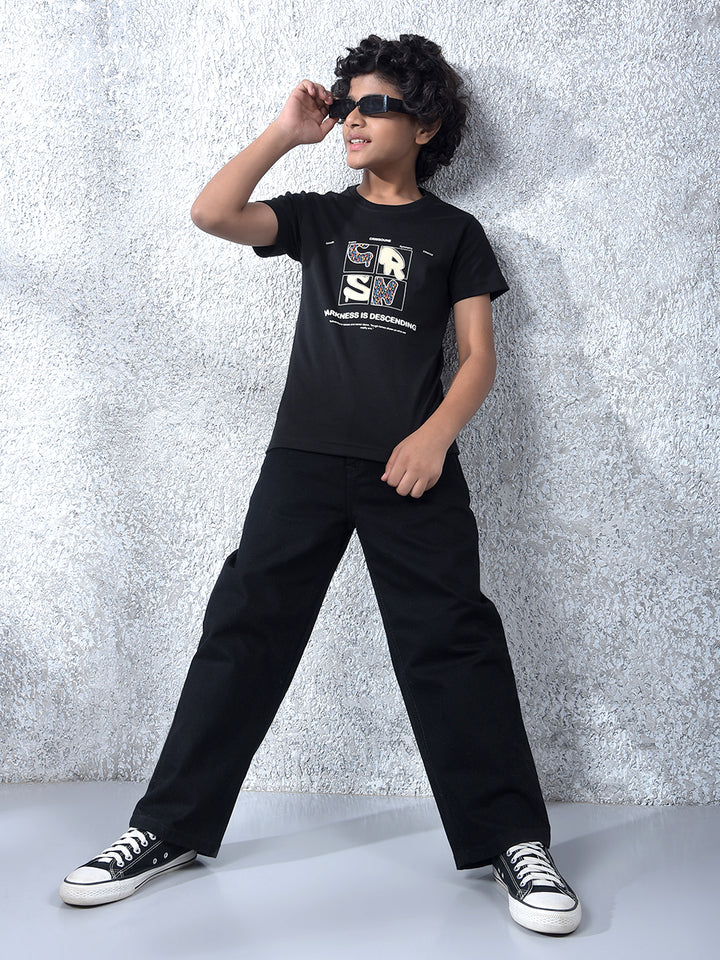 Black Embroidered T-Shirt