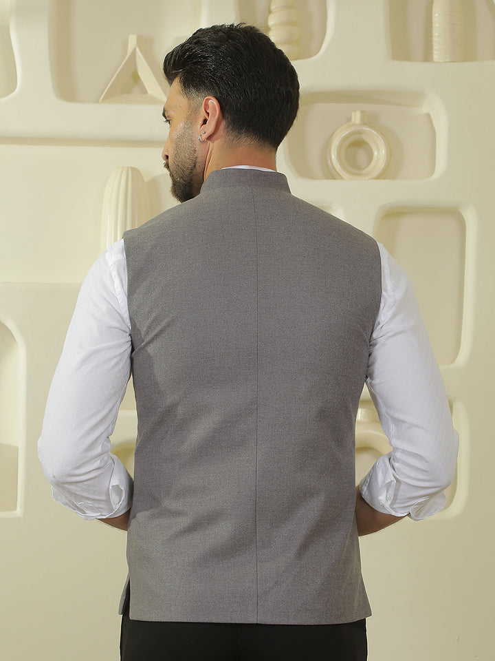 Minimalist Charcoal Grey Sleeveless Waistcoat