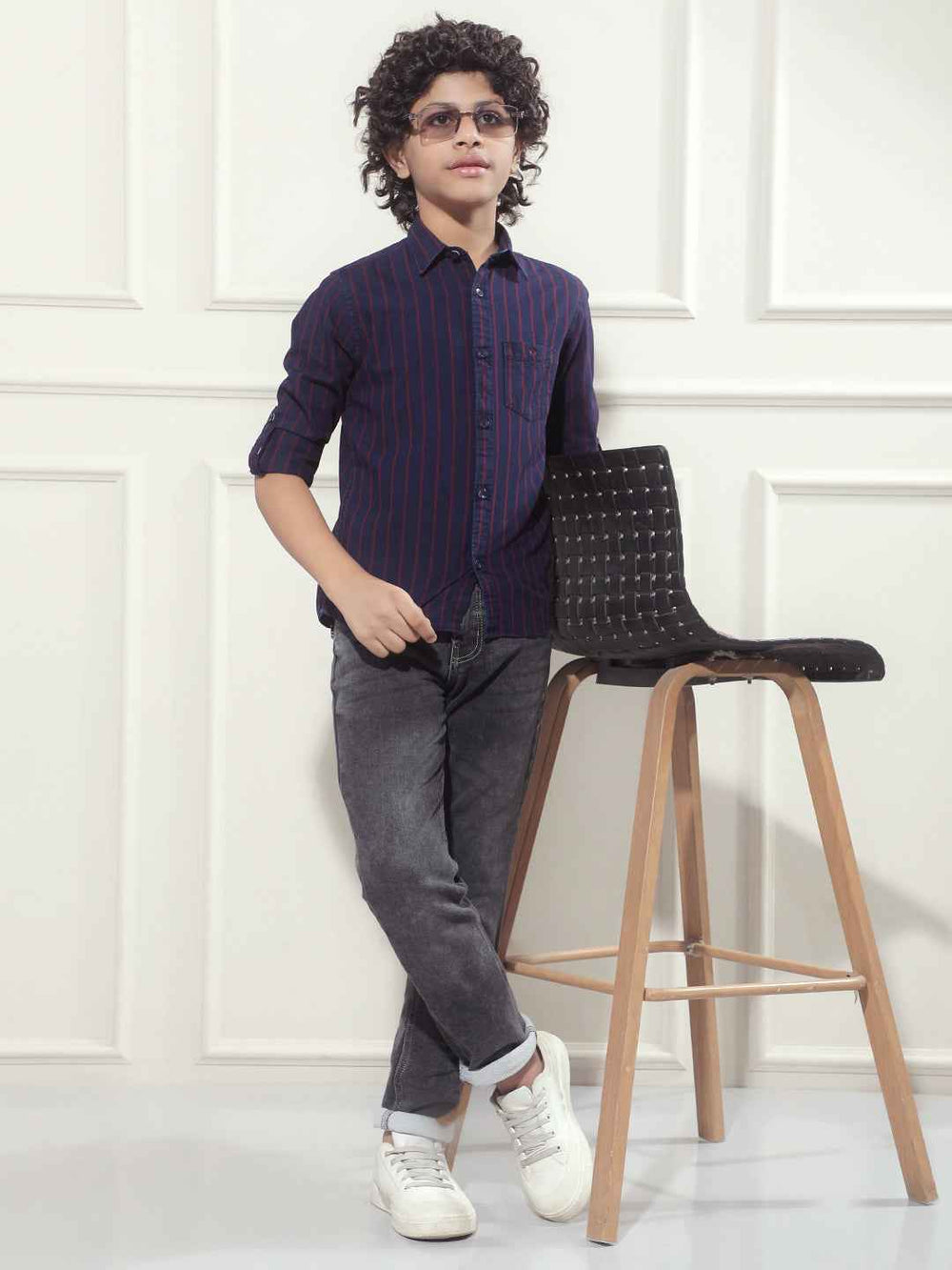 Red Vertical Striped 100% Cotton Shirt