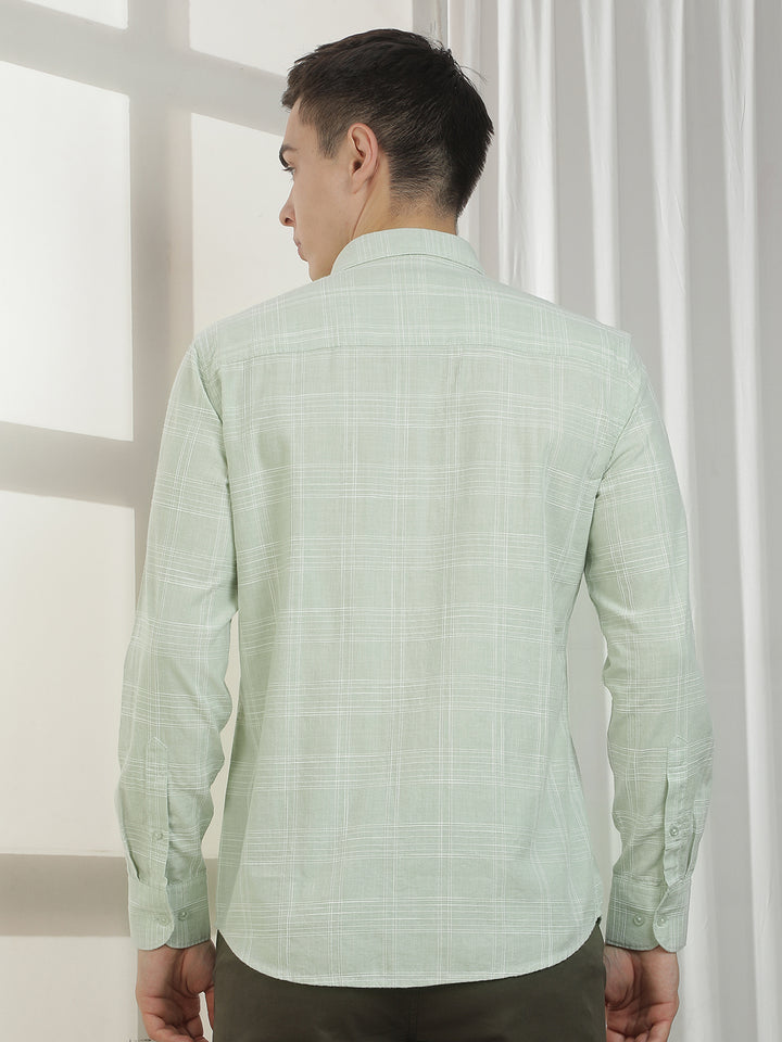 Essential Olive Green Checked Shirt