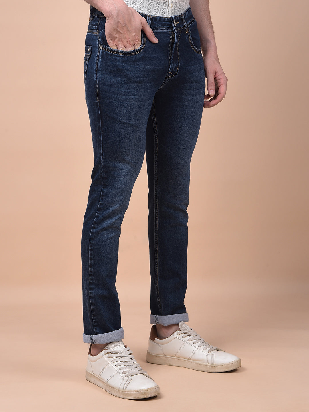 Tailored Trim Navy Blue Jeans
