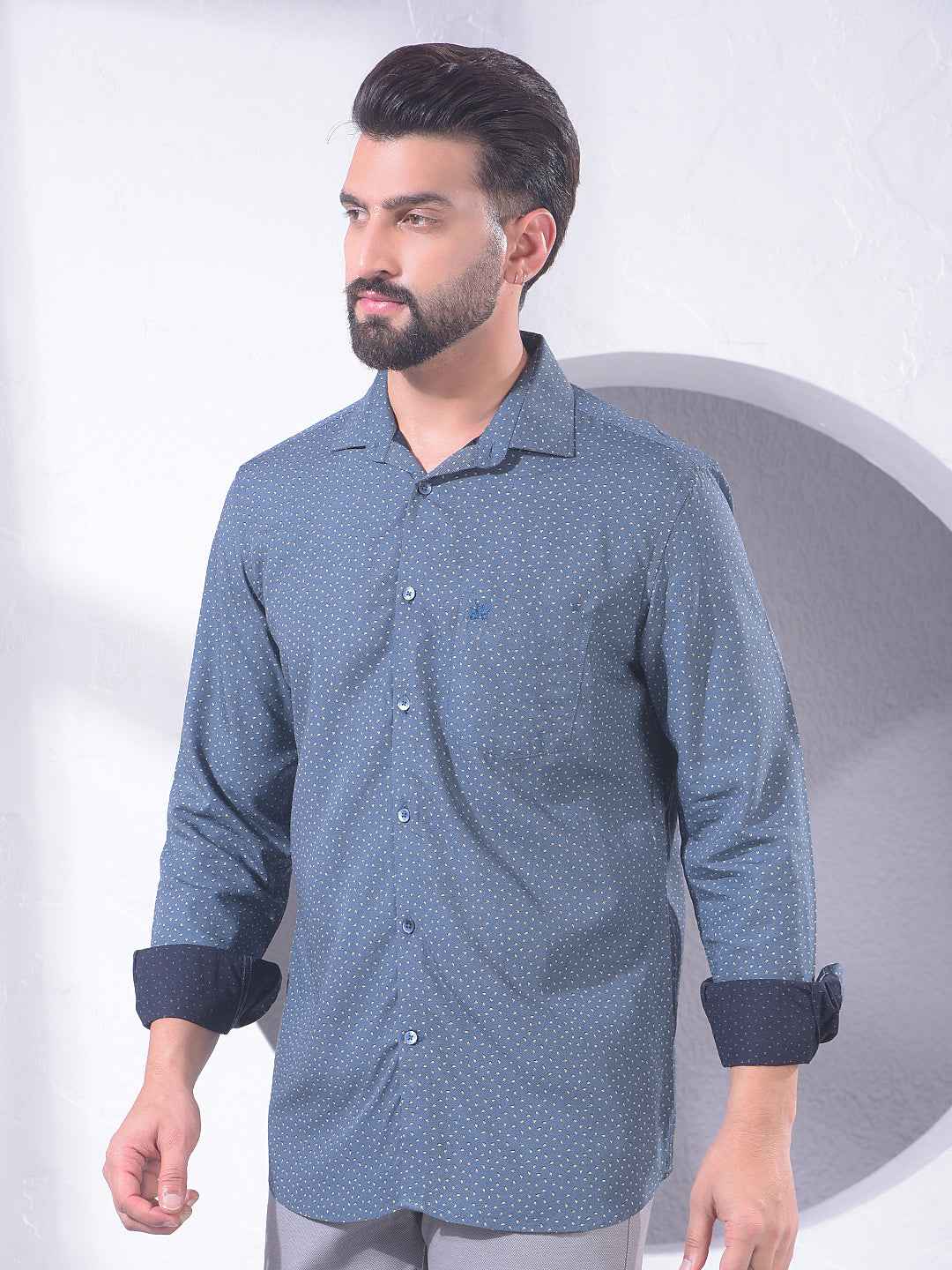 Blue Textured Surface Shirt