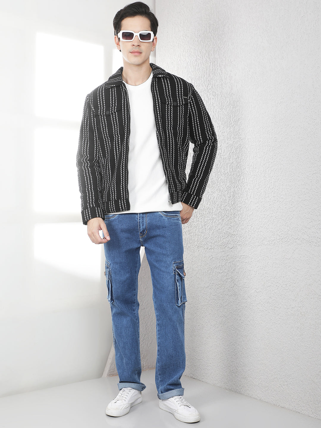 Black Vertical Stripes Shacket