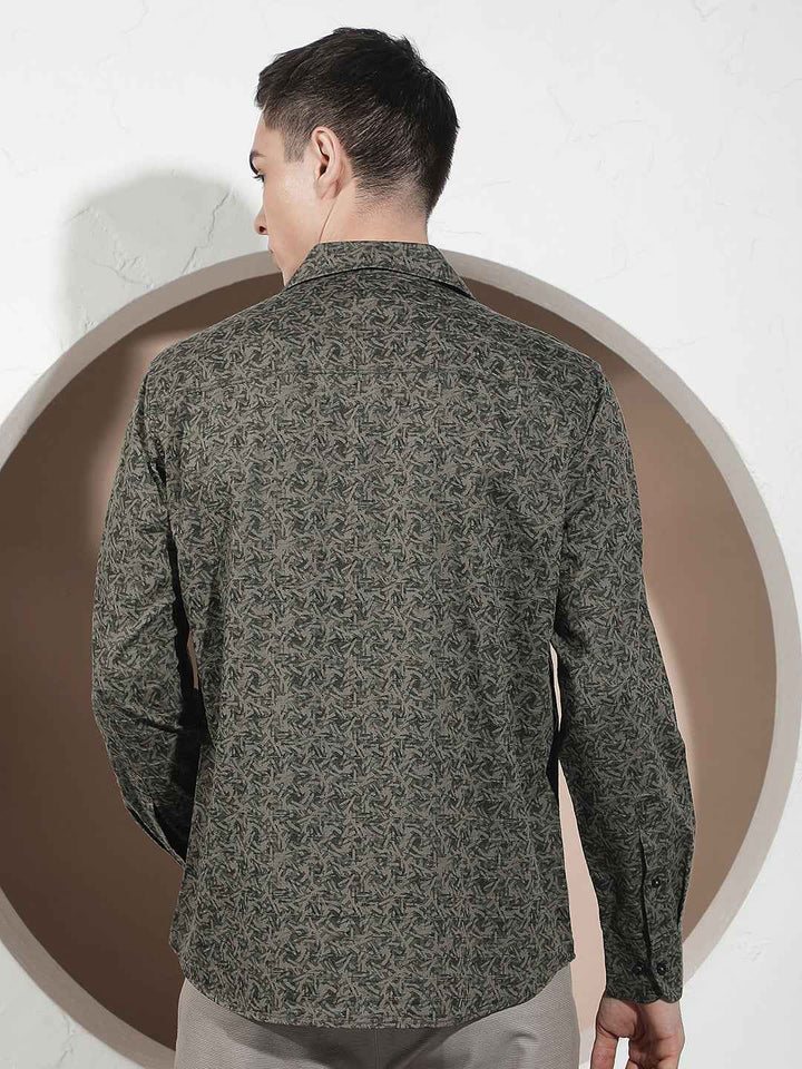 Green Graphic Print Shirt
