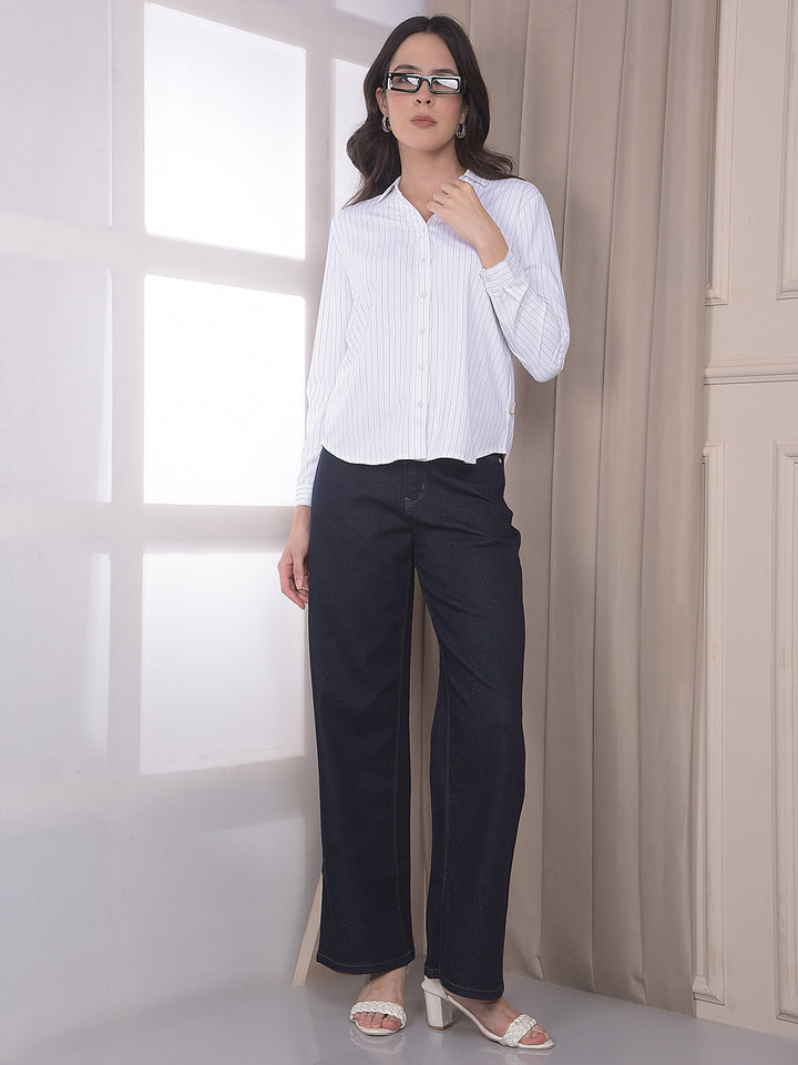 White Vertical Stripes Shirt