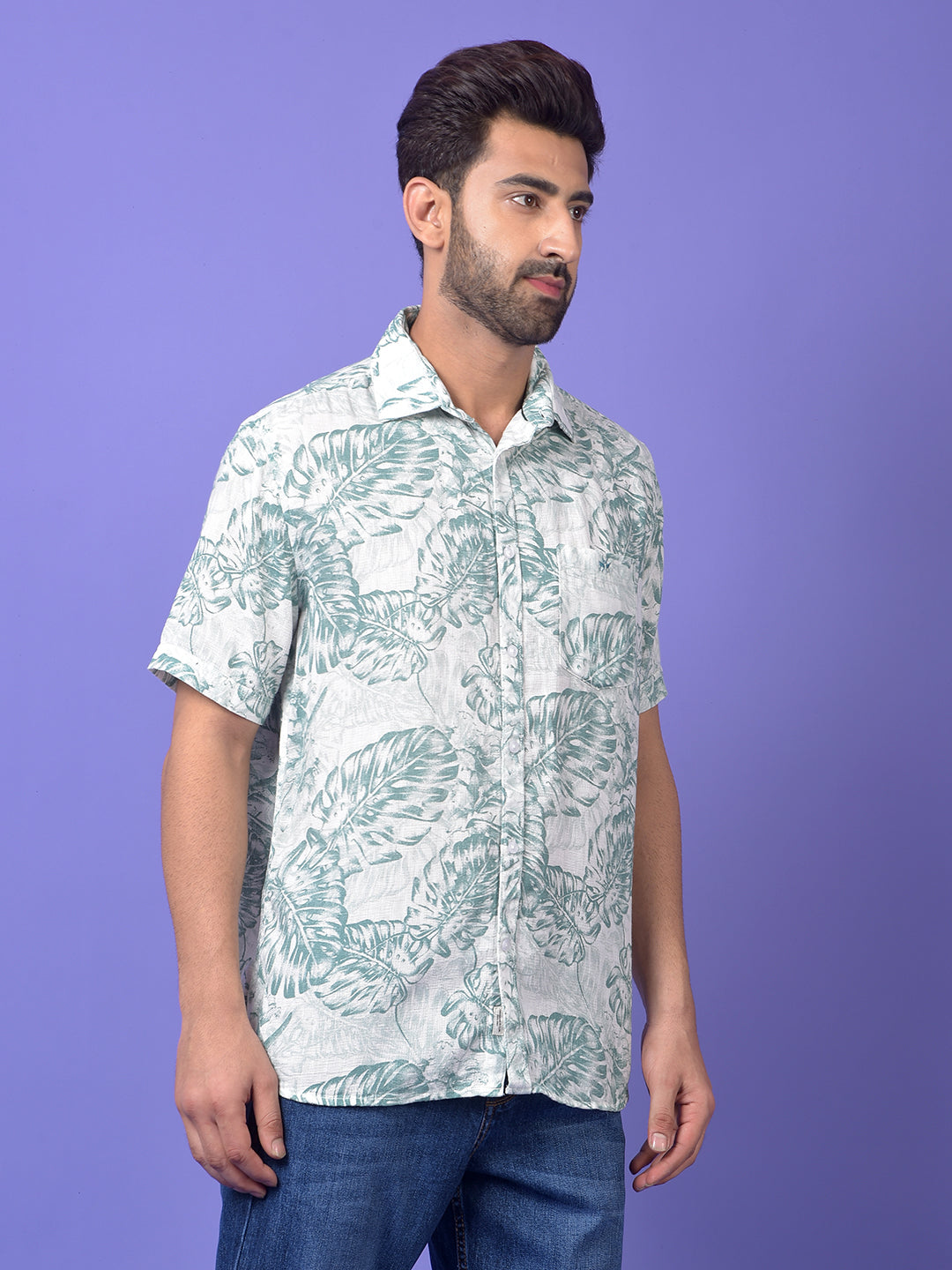 Green Floral Print Shirt