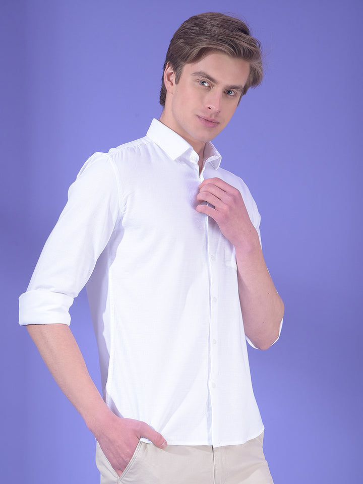 Echo Ivory White Textured Shirt