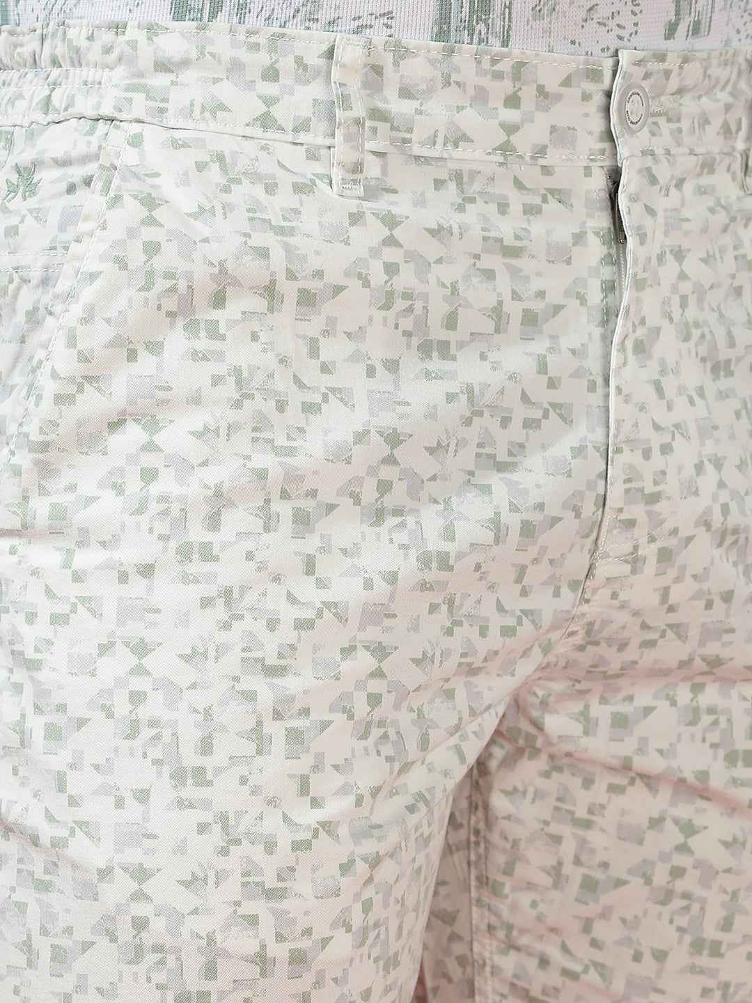 White Printed 100% Cotton Shorts