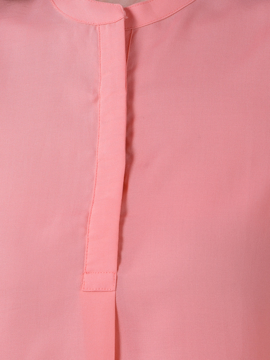Pink Band Collar Sleeveless Top