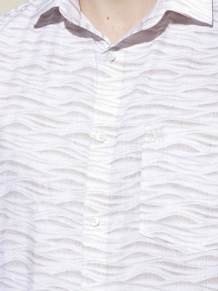 Beige Printed Shirt