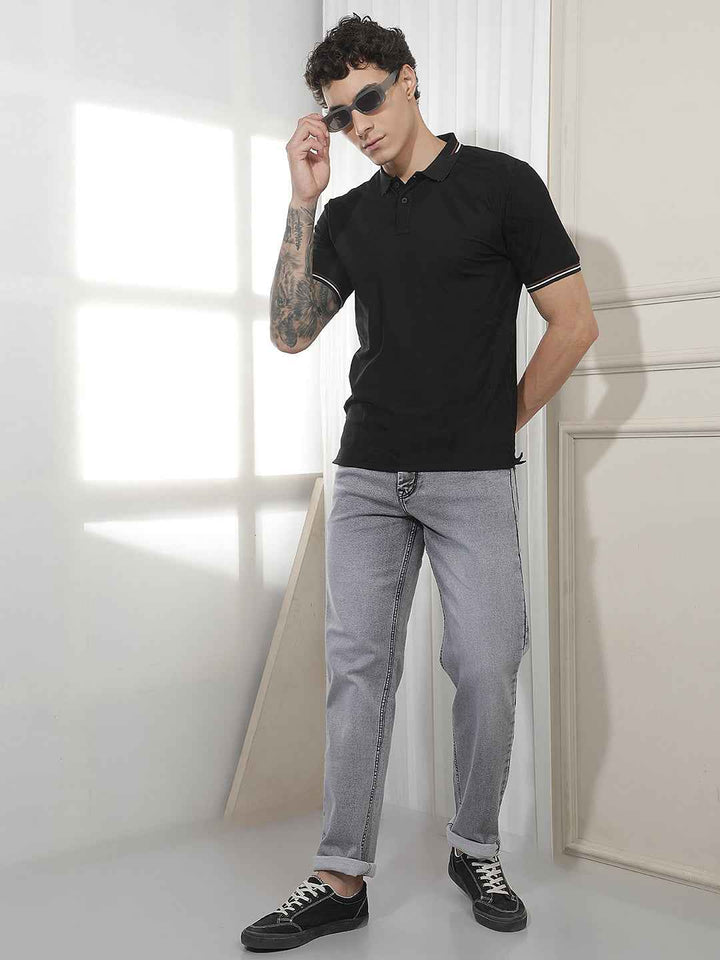 Classic Black Casual Polo T-Shirt