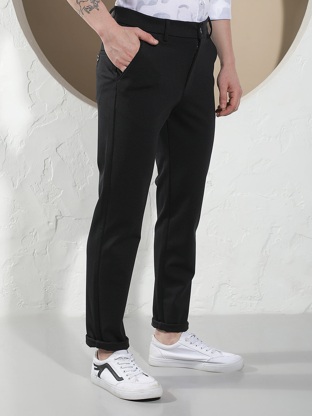 Navy Blue Knitted Trousers