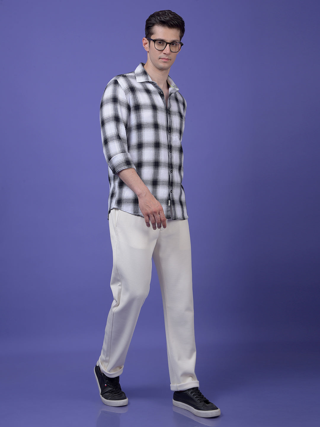 White Checked 100% Cotton Shirt