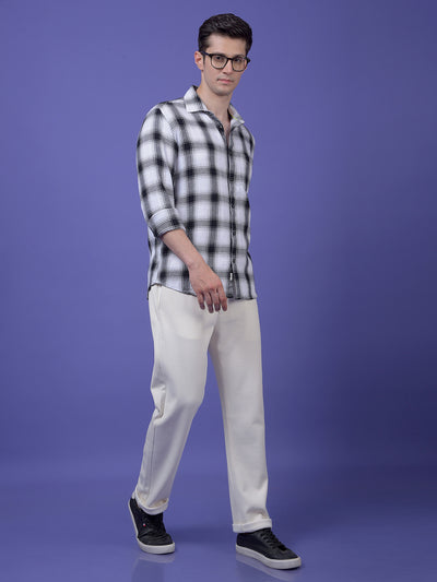 White Checked 100% Cotton Shirt
