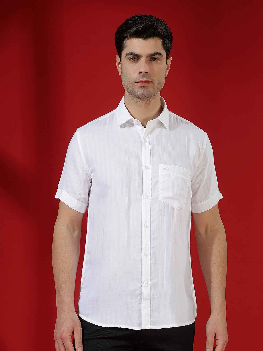 White Sleek Texture Shirt