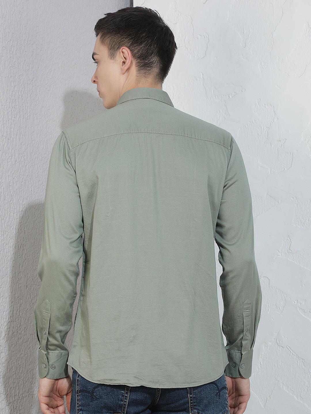 Structured Olive Emerald Green Shirt