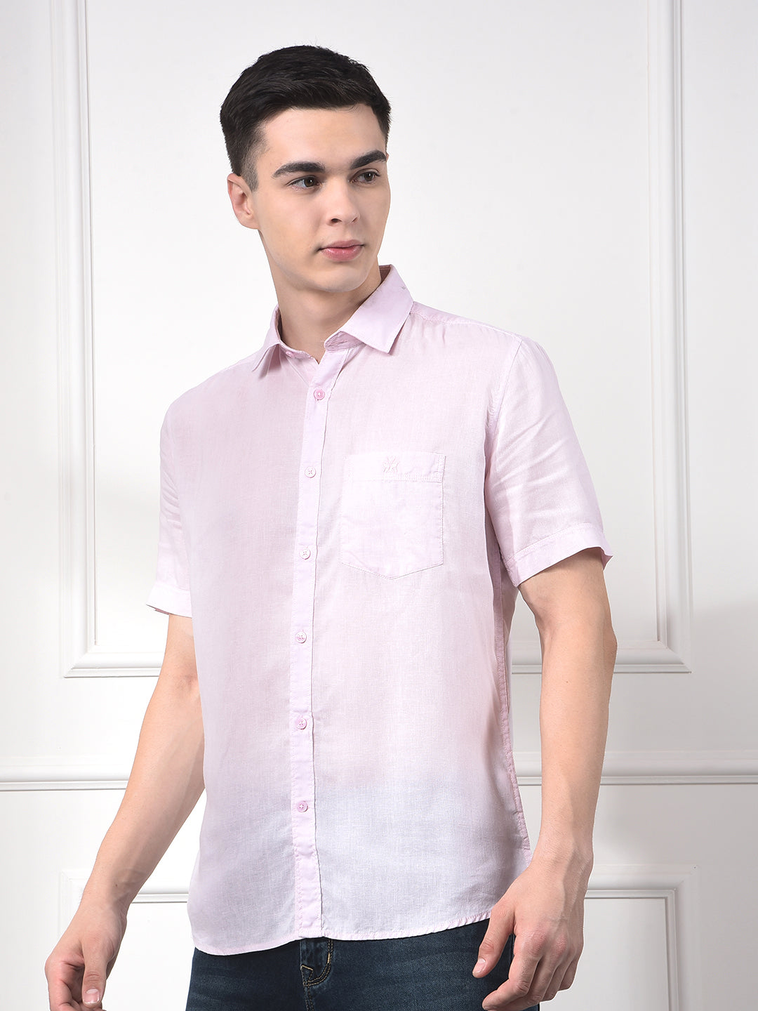 Soft Rose Linen Classic Shirt